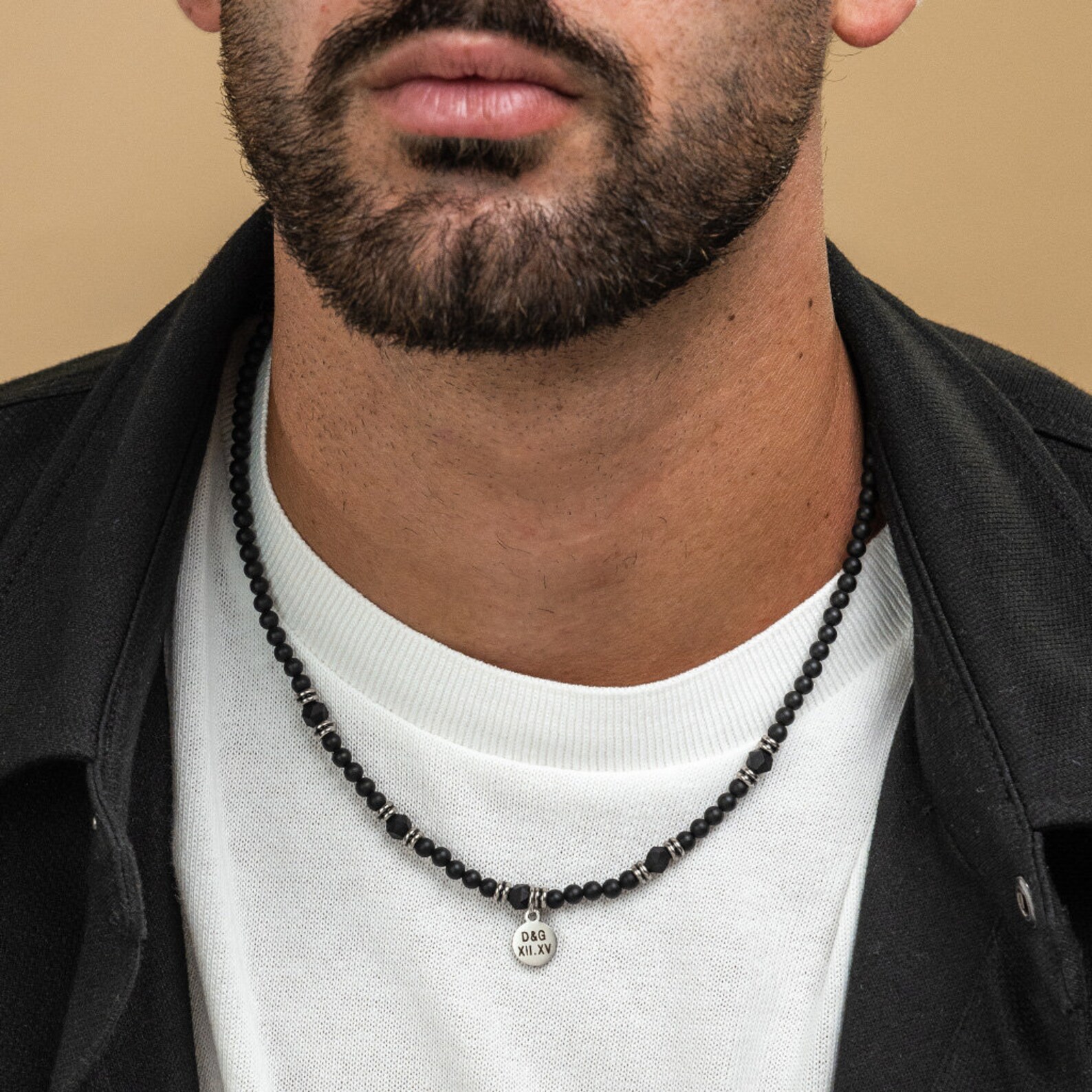 Black Onyx Necklace for Men