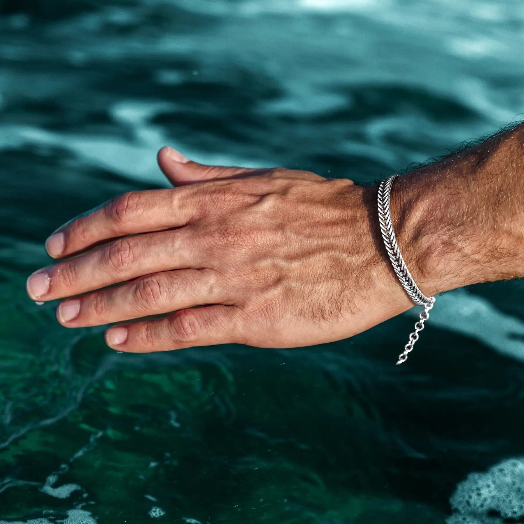 Elegant Sterling Silver Oval Bracelet