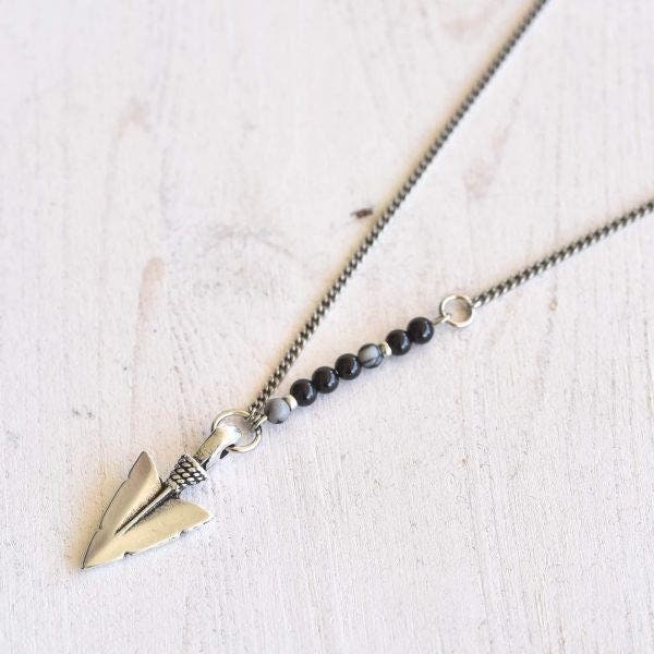 Men's Silver Arrowhead Necklace Men's Sterling Silver Etsy