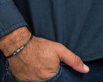 Personalisierte Herren Armband mit Kinder Namen, Vatertagsgeschenk für Ehemann, Geschenk für Freund, Ehemann Geschenk, Weihnachtsgeschenk für Papa