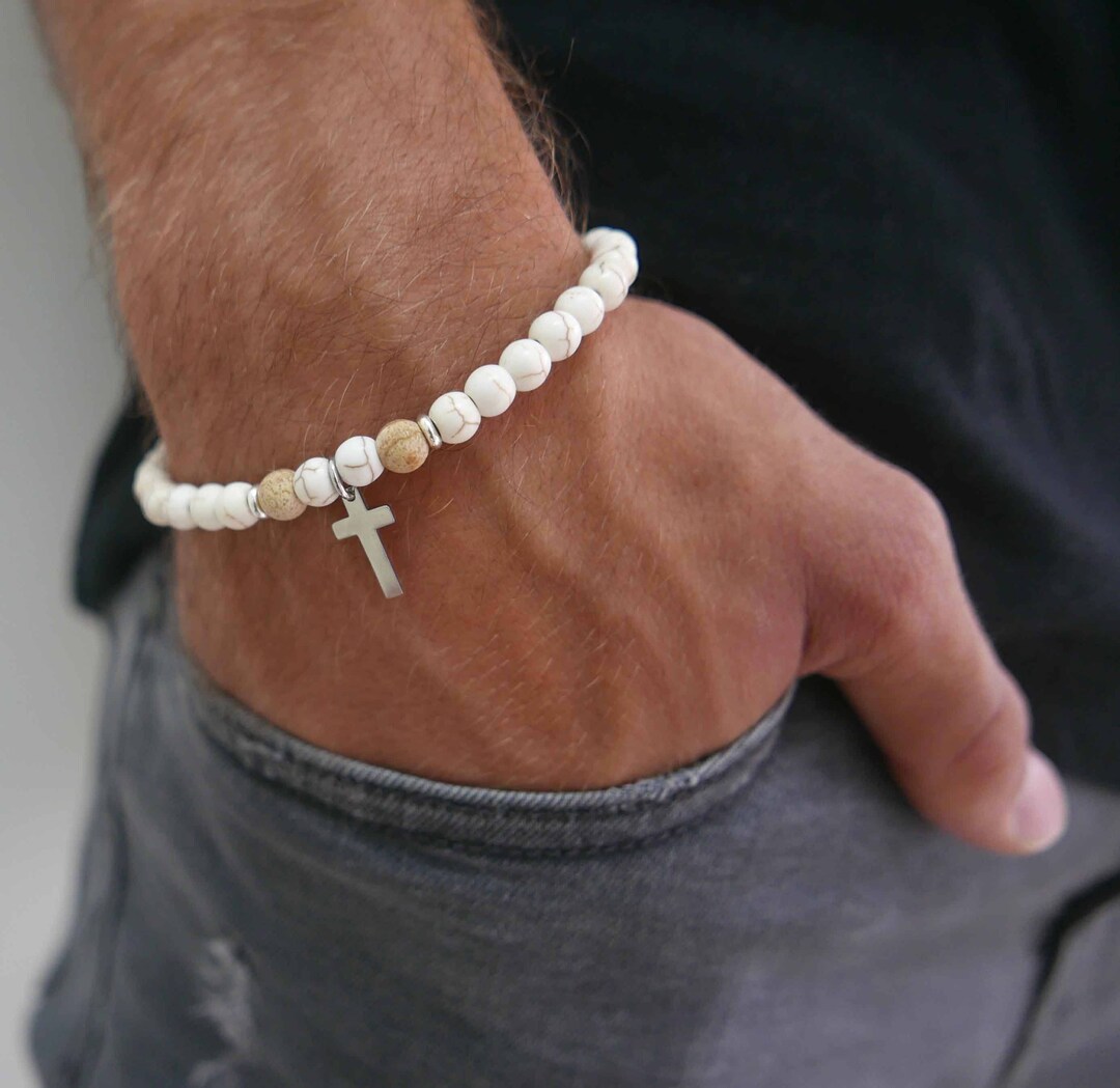 Men's Cross Bracelet, Men's Religious Bracelet, Men's Christian