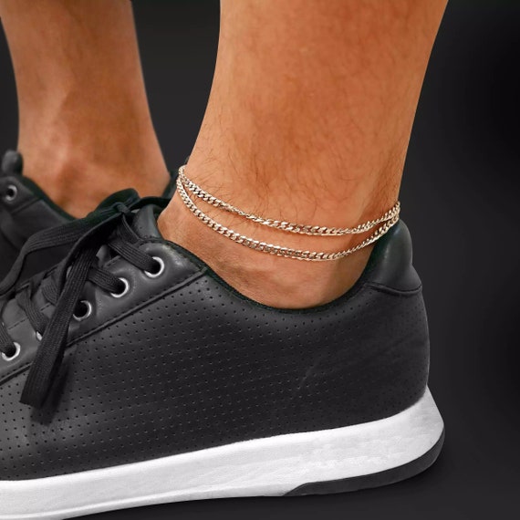 Mens leather shop ankle bracelets