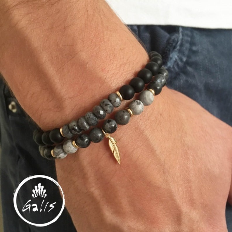 Men's Bracelet Set Men's Beaded Bracelet Men's Etsy