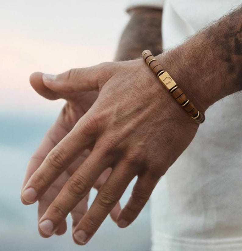 Natural Tiger Eye Bracelet for Protection, Grounding & Confidence | Men’s Healing Jewelry Gift | Gold Plated image 8
