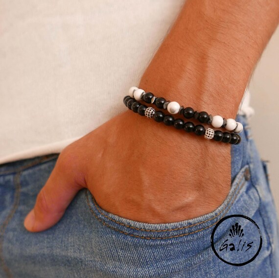 Men's Bracelet Set Men's Beaded Bracelet Men's Etsy
