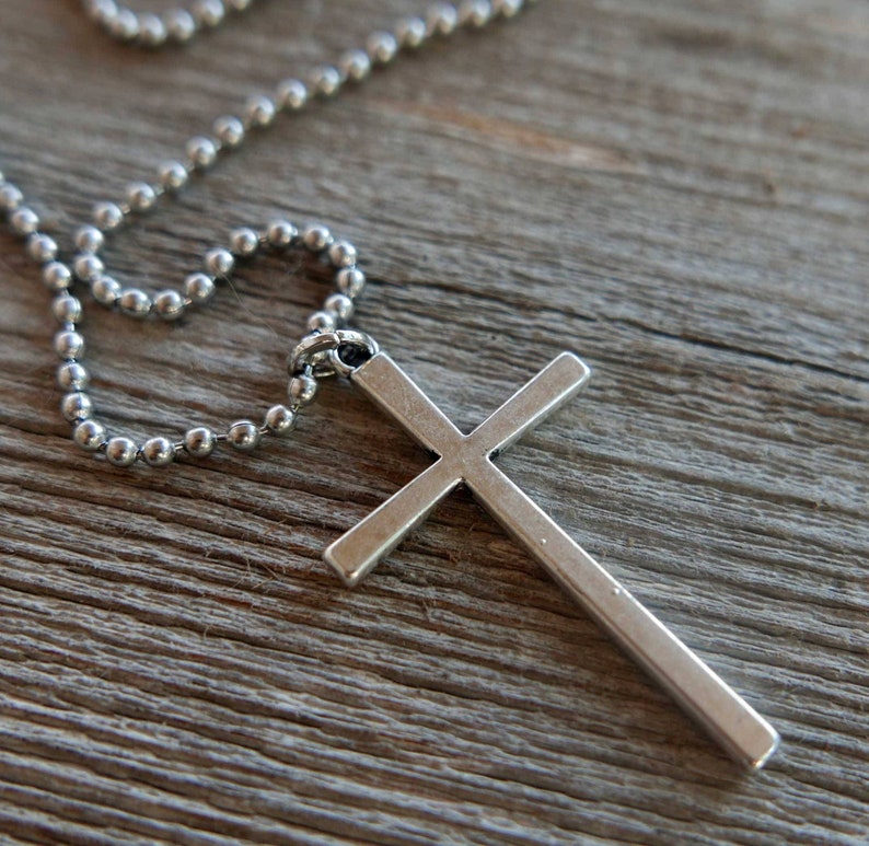 Men's Cross Necklace Men's Religious Necklace Etsy