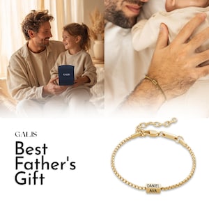Bracelet papa, bracelet papa personnalisé avec nom d'enfant, bracelet nom de famille, bijoux père, cadeau personnalisé pour papa, cadeau papa d'un enfant image 8
