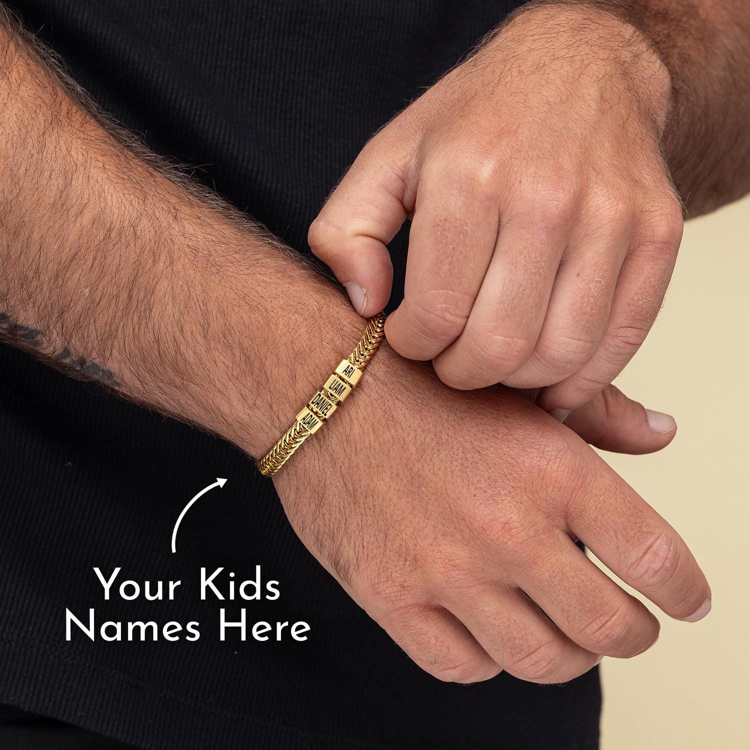 Variengrave Personalized Birthstone Bracelet - Braided Rope Bracelet With Name & Bead For Men/Dad/Husband - View #2