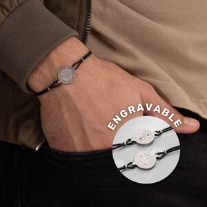 Pulseira de bússola masculina personalizada, presente masculino personalizado, pulseira com mensagem secreta, pulseira com mensagem oculta, presente para namorado, marido, pai e ele