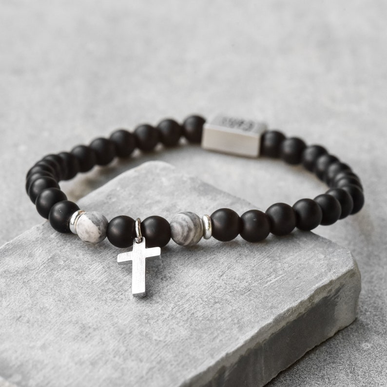 Men's Cross Bracelet Men's Religious Bracelet Etsy