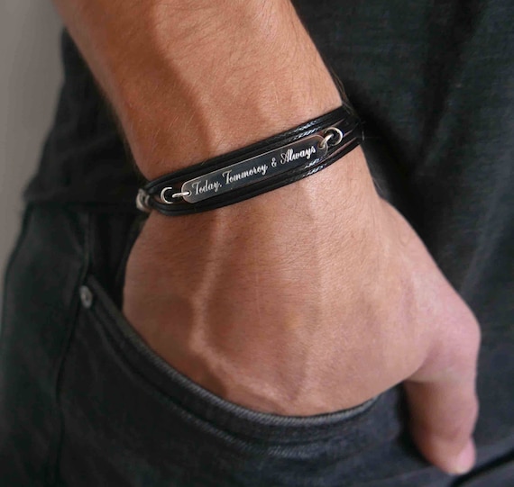Etsy mens hotsell personalized bracelet