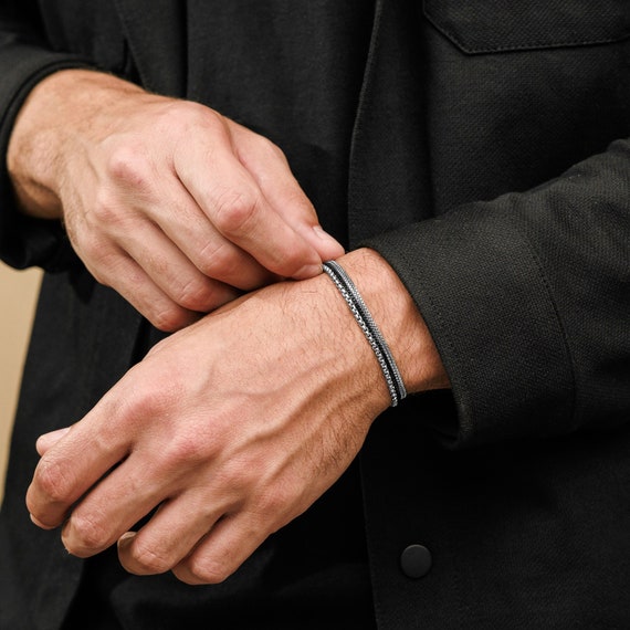 Silver Bracelet for Men, Mens Bracelet, Stainless Steel Chain