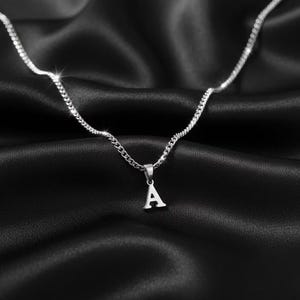 Men's Silver Steel Letter Initial Necklace