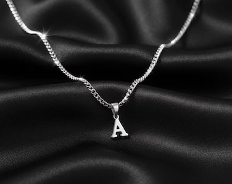Herren Silber Stahl Buchstabe Anfangshalskette