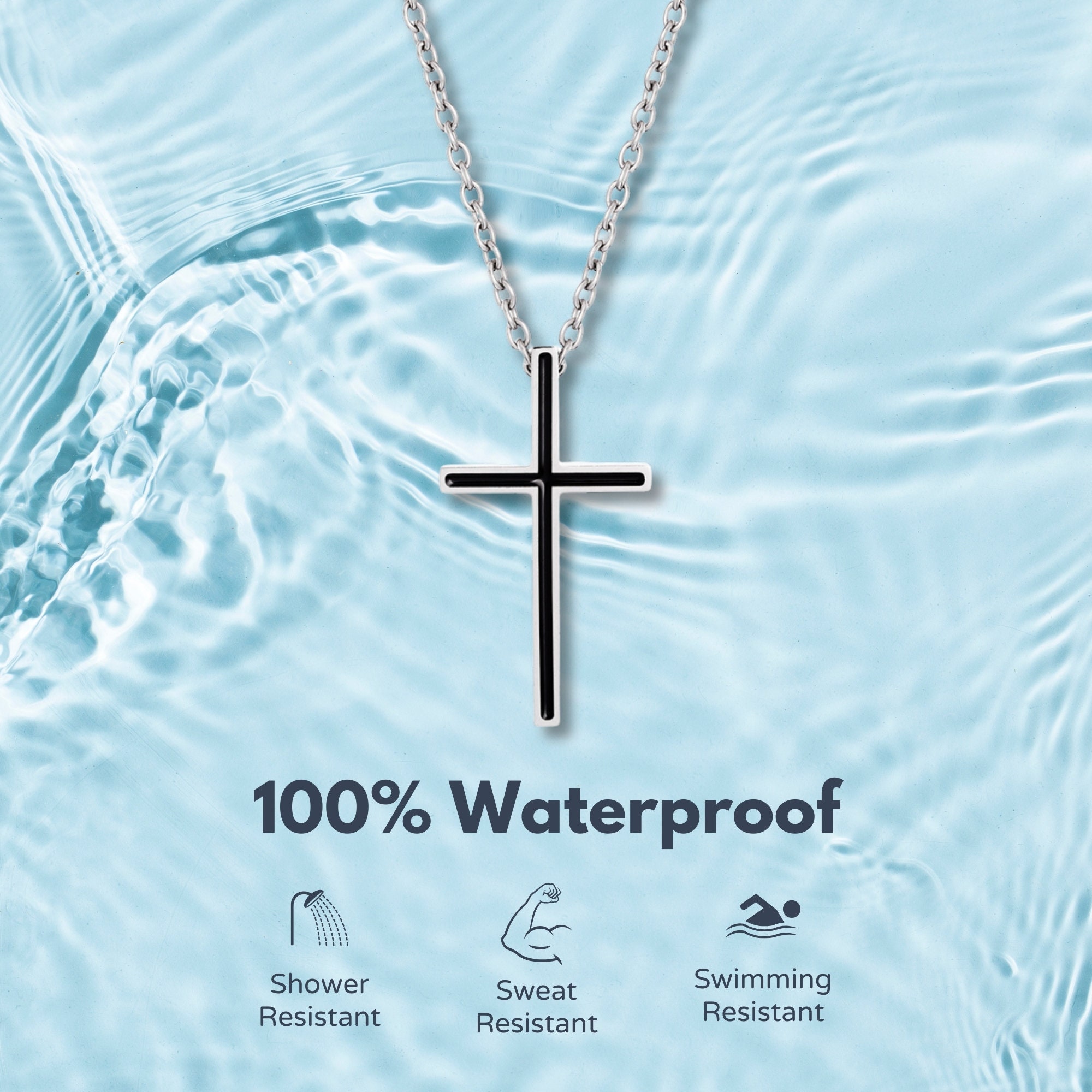 Personalize Cross Necklace For Men, Custom Silver Cross Pendant, Engraved Religious Jewelry, Christian Jewelry, Husband Gift, Boyfriend Gift