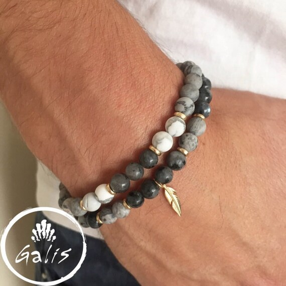 Men's Bracelet Set Men's Beaded Bracelet Men's Etsy