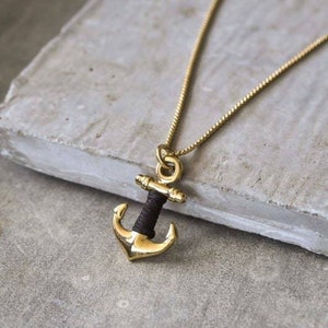 Men's Gold Anchor Necklace, Anchor Pendant, Men's Gold Chain Necklace, Groomsmen Necklace, Dainty Charm, Groomsmen Gift, Groomsmen Jewelry