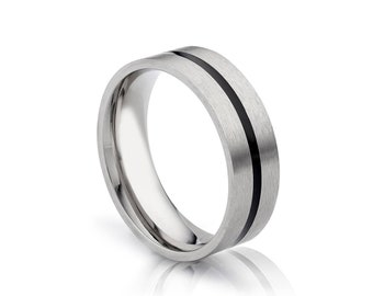 Eenvoudige roestvrijstalen ring, handgemaakte zilveren ring voor mannen, waterdichte ring, klassieke band voor mannen, belofte ring, verlovingsring, man