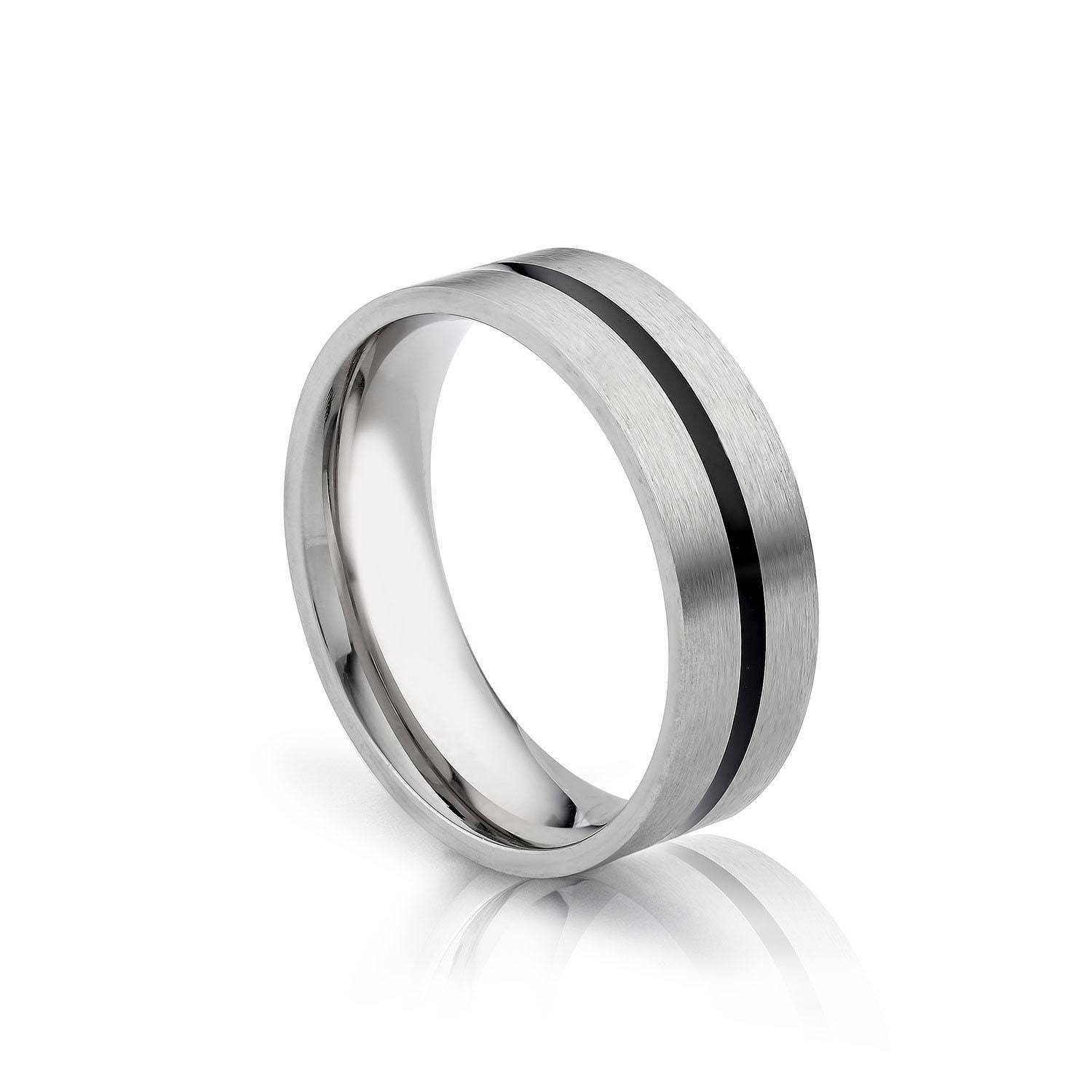 Horizon ring (double stripe titanium) – Black Badger