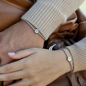 Personalized Stainless Steel Couples Bracelet Set: His & Hers Matching Jewelry