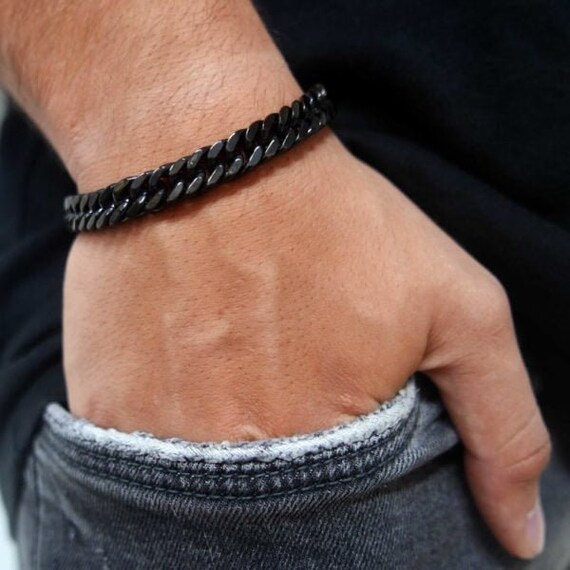 Men's Bracelet Men's Black Bracelets Men's Etsy