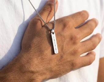 Custom Morse Code Name Necklace,Hidden Message,Gift For Him,Delicate Necklace