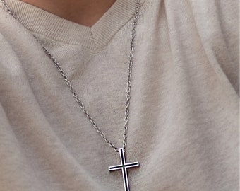 Men's Cross Necklace Men's Religious 