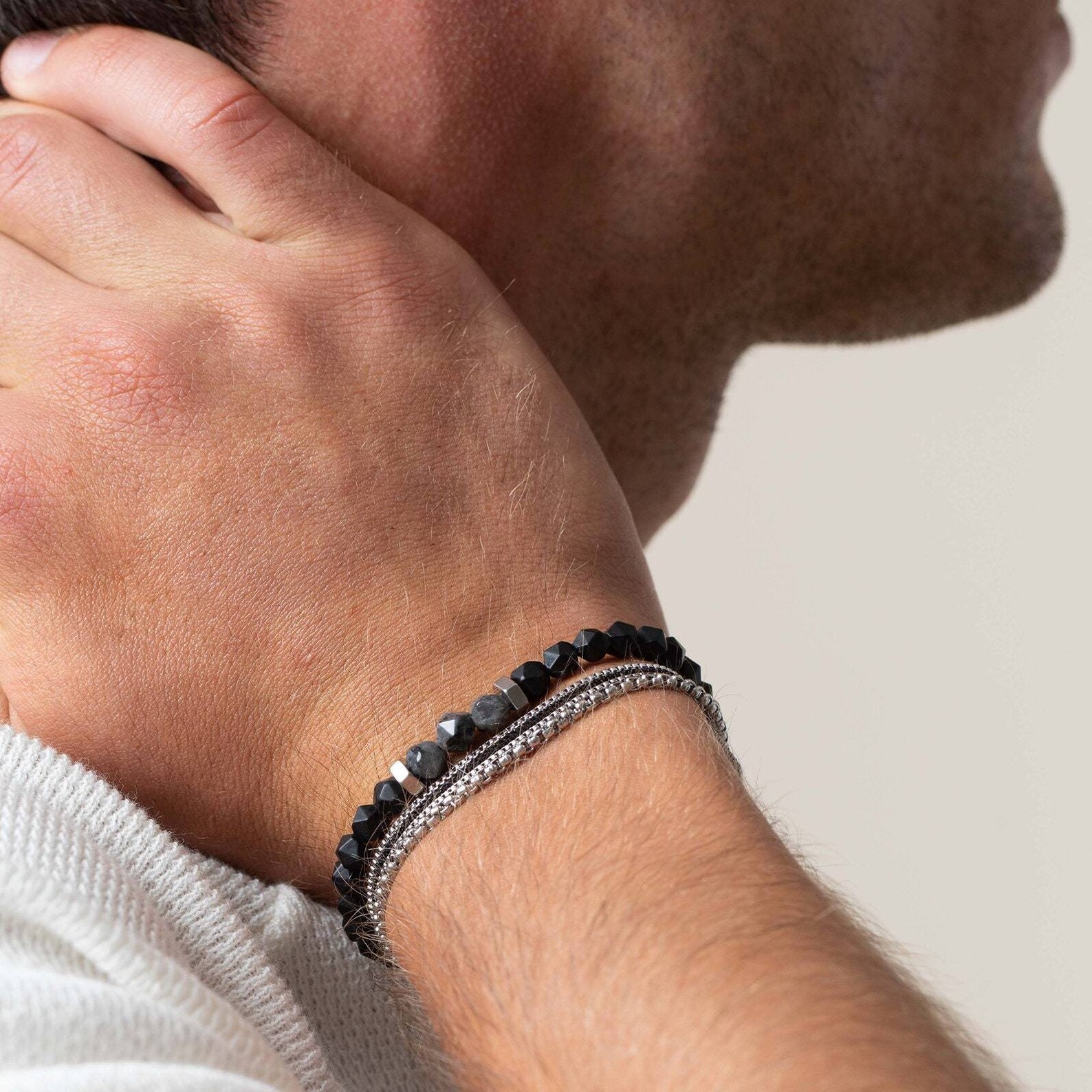 Men's Bracelet Set Men's Beaded Bracelet Men's Etsy