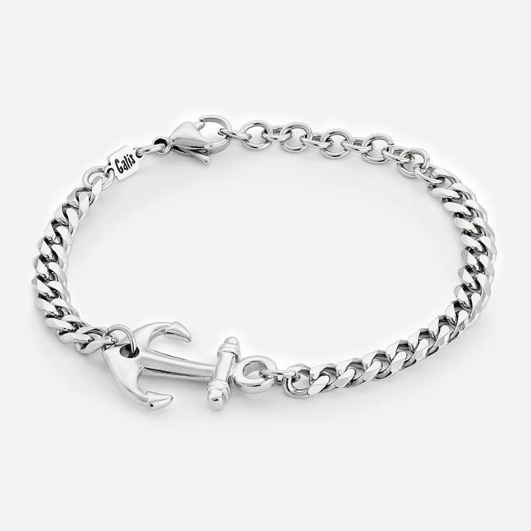 Anchor Bracelet for Men Men's Silver Bracelet Nautical Etsy