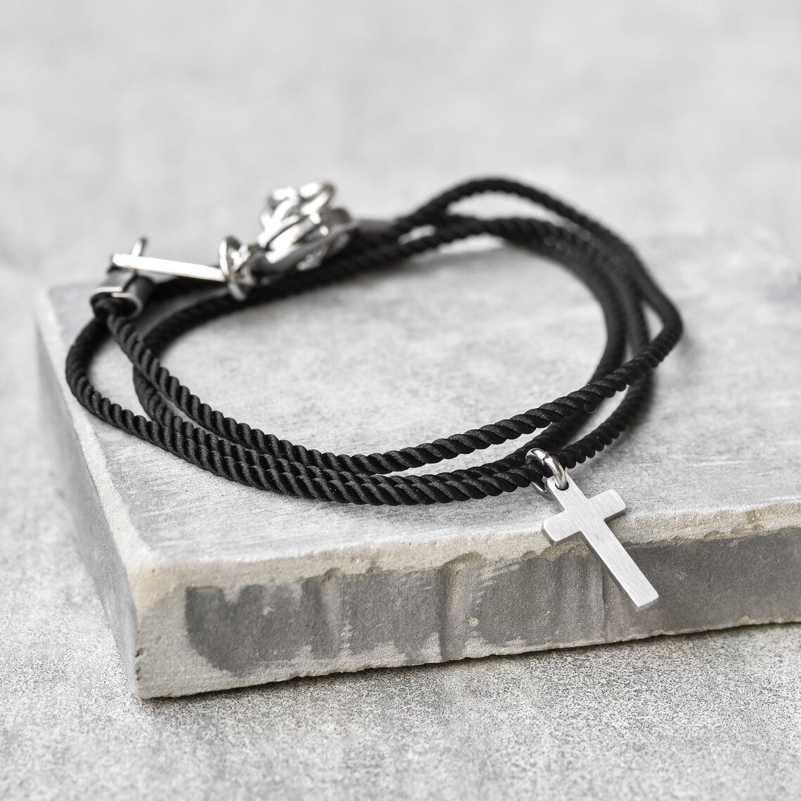 Men's Cross Bracelet Men's Religious Bracelet Etsy