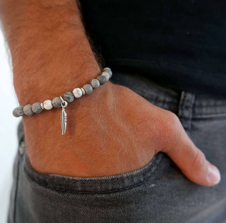 Men's Gemstone Bracelet Men's Beaded Bracelet - Etsy