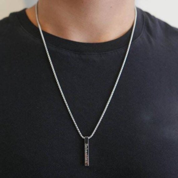 Men's Custom Necklace Men's Personalized Necklace Etsy