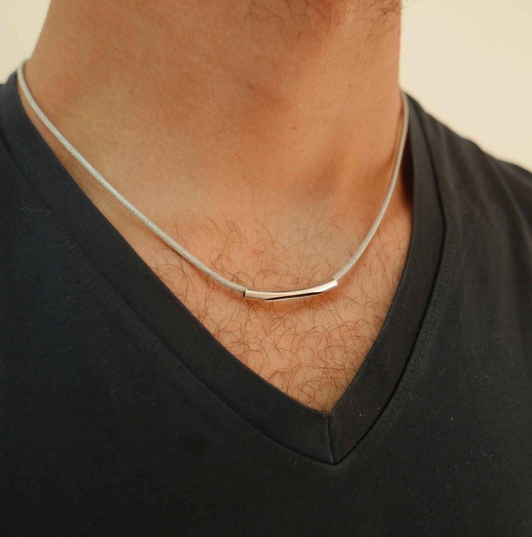 Men's Necklace Men's Silver Necklace Men's - Etsy