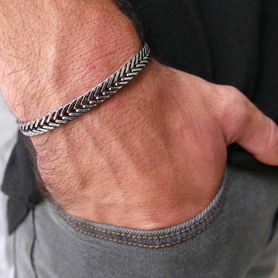 plein Kaal efficiënt Mannen armband-mannen zilveren armbanden-mannen ketting - Etsy België