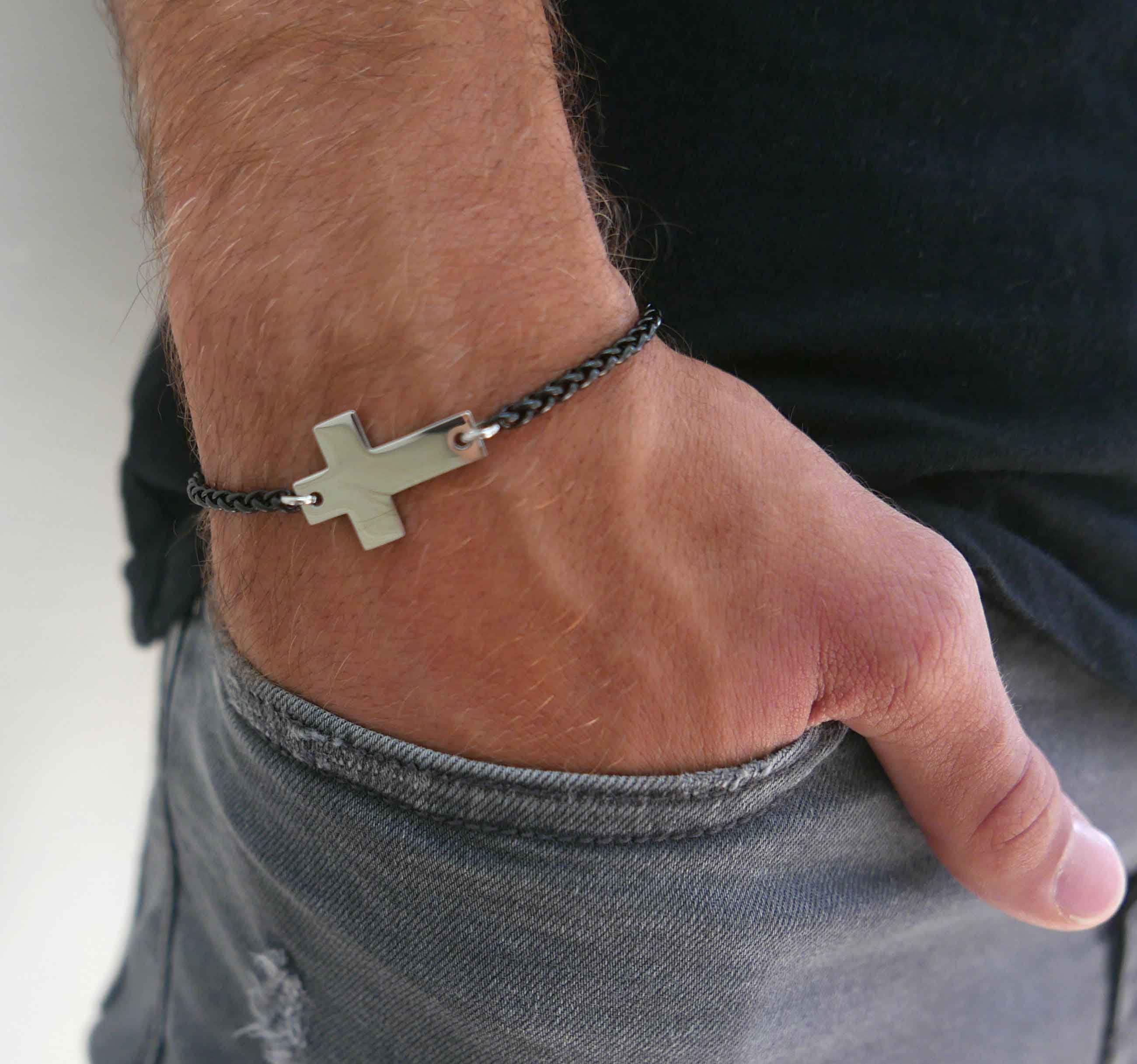 Cross Bracelet Men, Silver Cross Necklace, Men's Cross Necklace, Gift for  Him, Made From Sterling Silver 925, Made in Greece. - Etsy