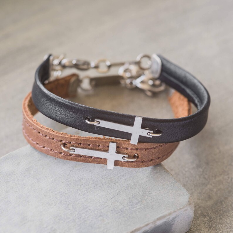 Men's Cross Bracelet Men's Religious Bracelet Etsy