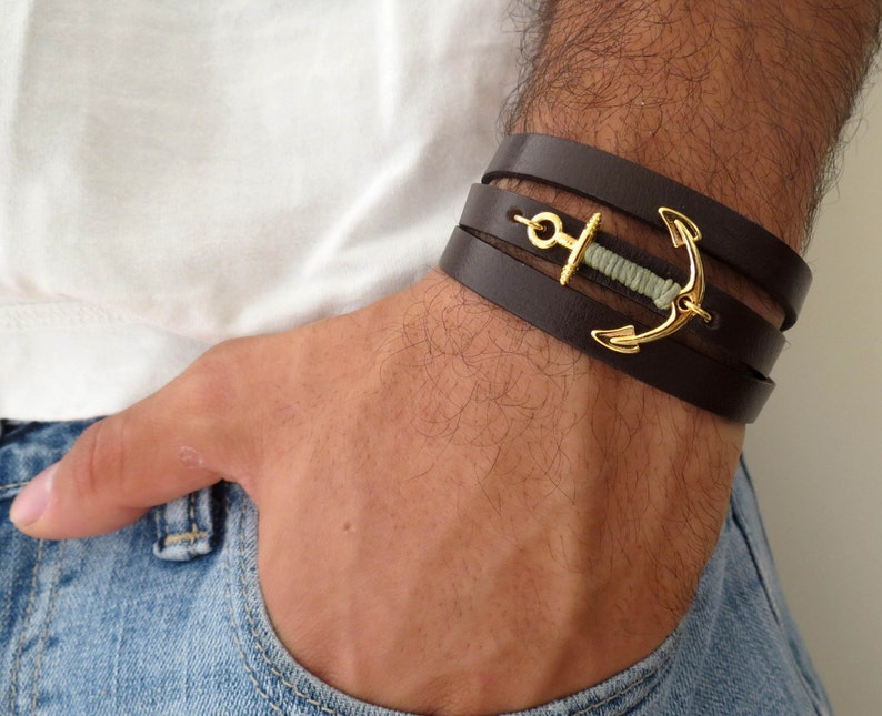 Men's Bracelet Men's Anchor Bracelet Men's Etsy