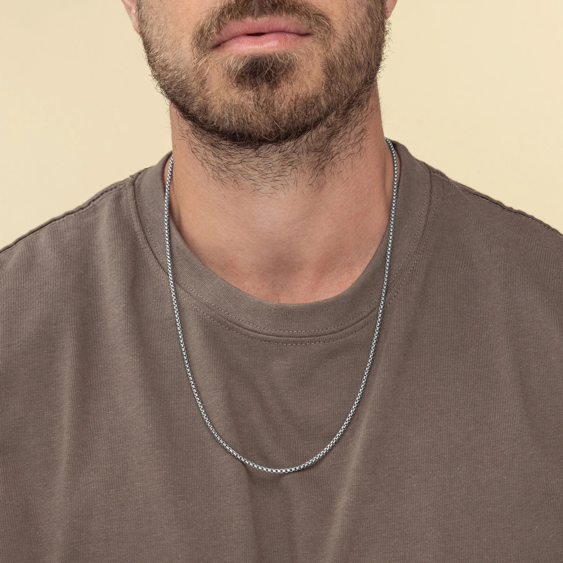 メンズブラックネックレス、ミニマリストメンズチェーンネックレス