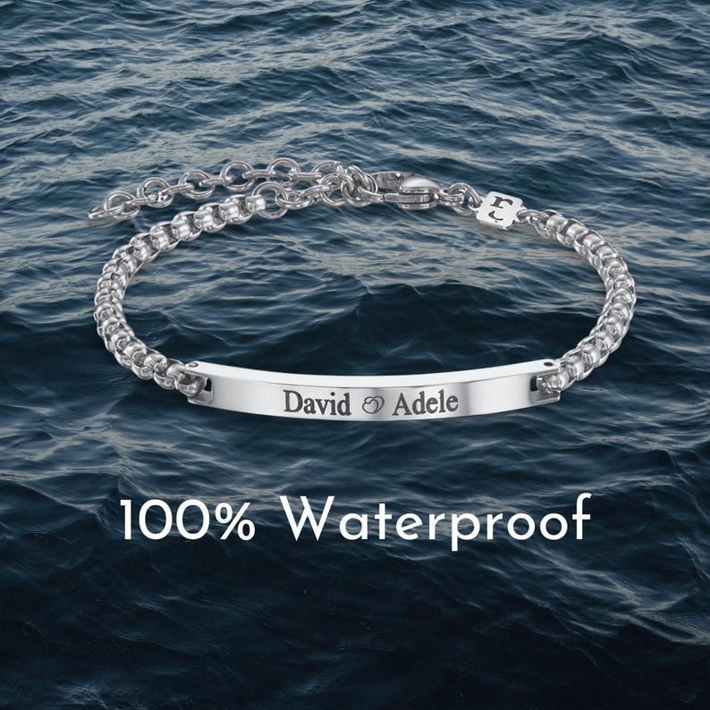 Personalized Sterling Silver Men's ID Bracelet,Custom Name Bracelet,Valentine’s Day Gift,Christmas Gift,Mens Bracelet With Custom Name image 2