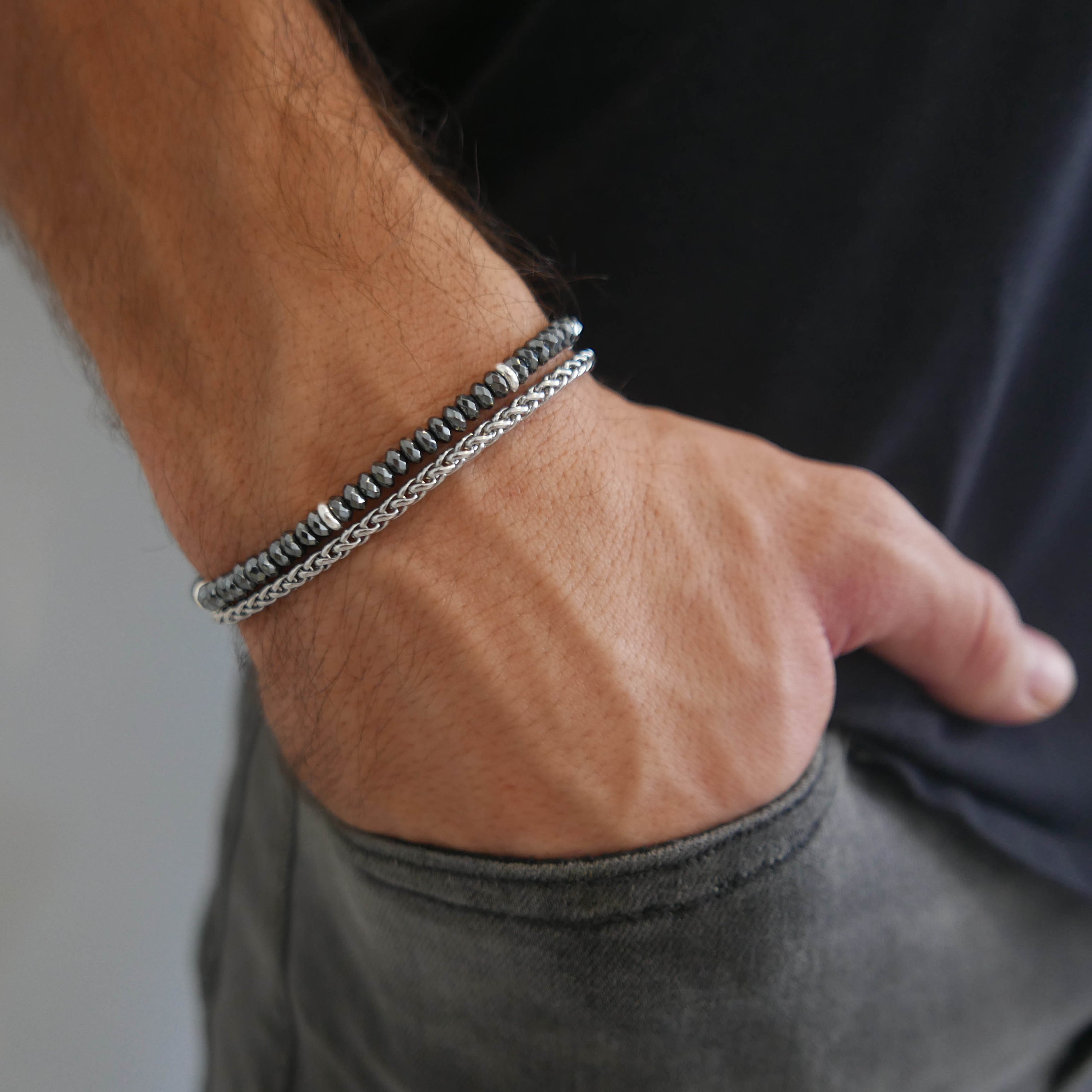 Men's Bracelet Set Men's Beaded Bracelet Men's Etsy