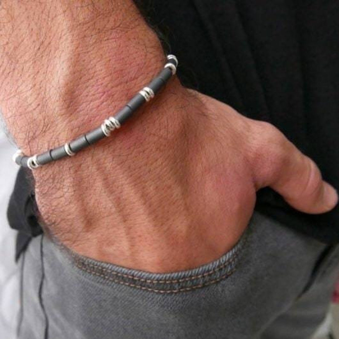 Men's Gemstone Bracelet Men's Beaded Bracelet Boho - Etsy