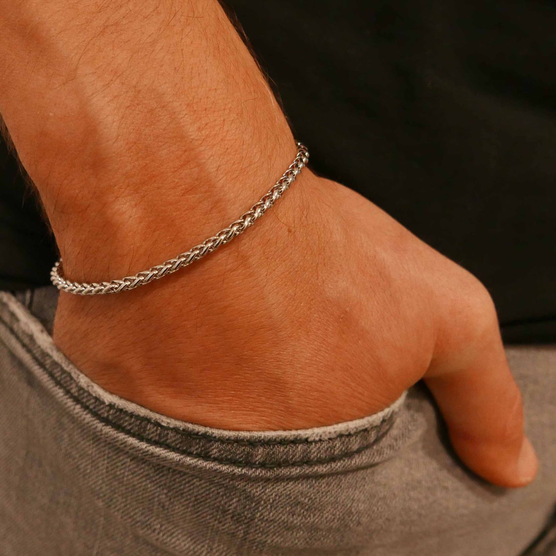 Men's Bracelet Men's Silver Bracelets Men's Etsy