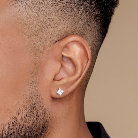 Classic Men s Earrings Silver Square Stud Earrings for Men Simple CZ Earrings Men s Jewelry Men s Gift Gift for Boyfriend Husband Him Etsy UK