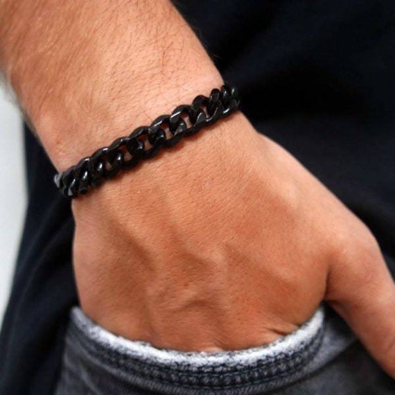 Marcado relajarse suma Pulsera de Hombre Pulseras Negras de Hombre Pulsera de - Etsy España