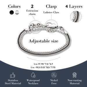 Men's Bracelet, Men's Silver Bracelets, Men's Chain Bracelet, Men's Cuff Bracelet, Men's Jewelry, Gift For Boyfriend Husband Dad Men Him image 3