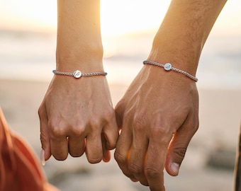 Personalized Stainless Steel Couples Bracelet Set: His & Hers Matching Jewelry