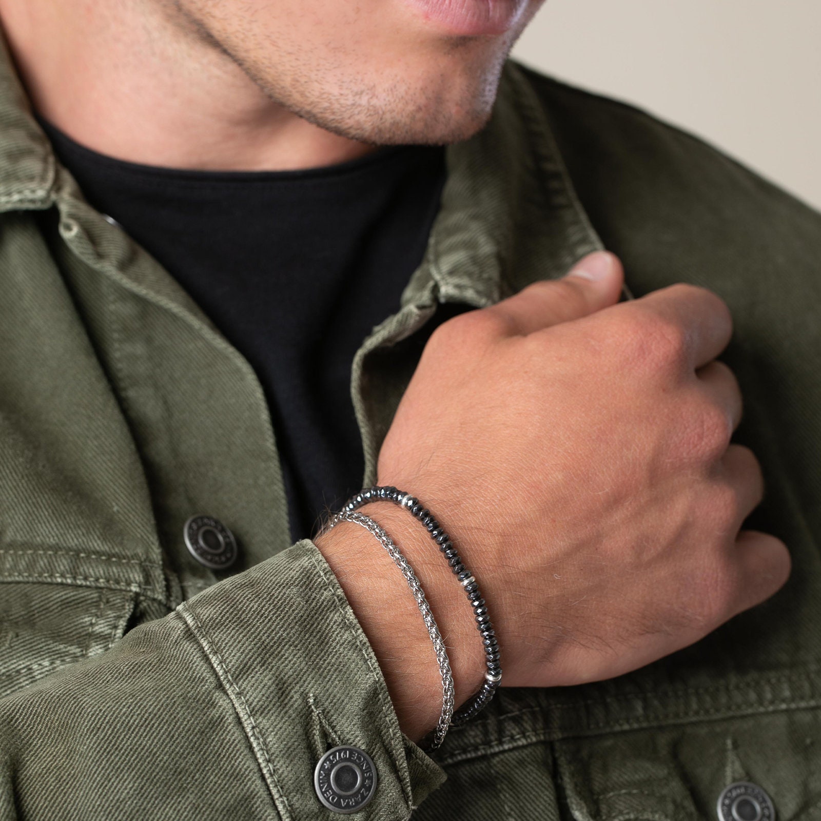 Men's Bracelet Set Men's Beaded Bracelet Men's Etsy