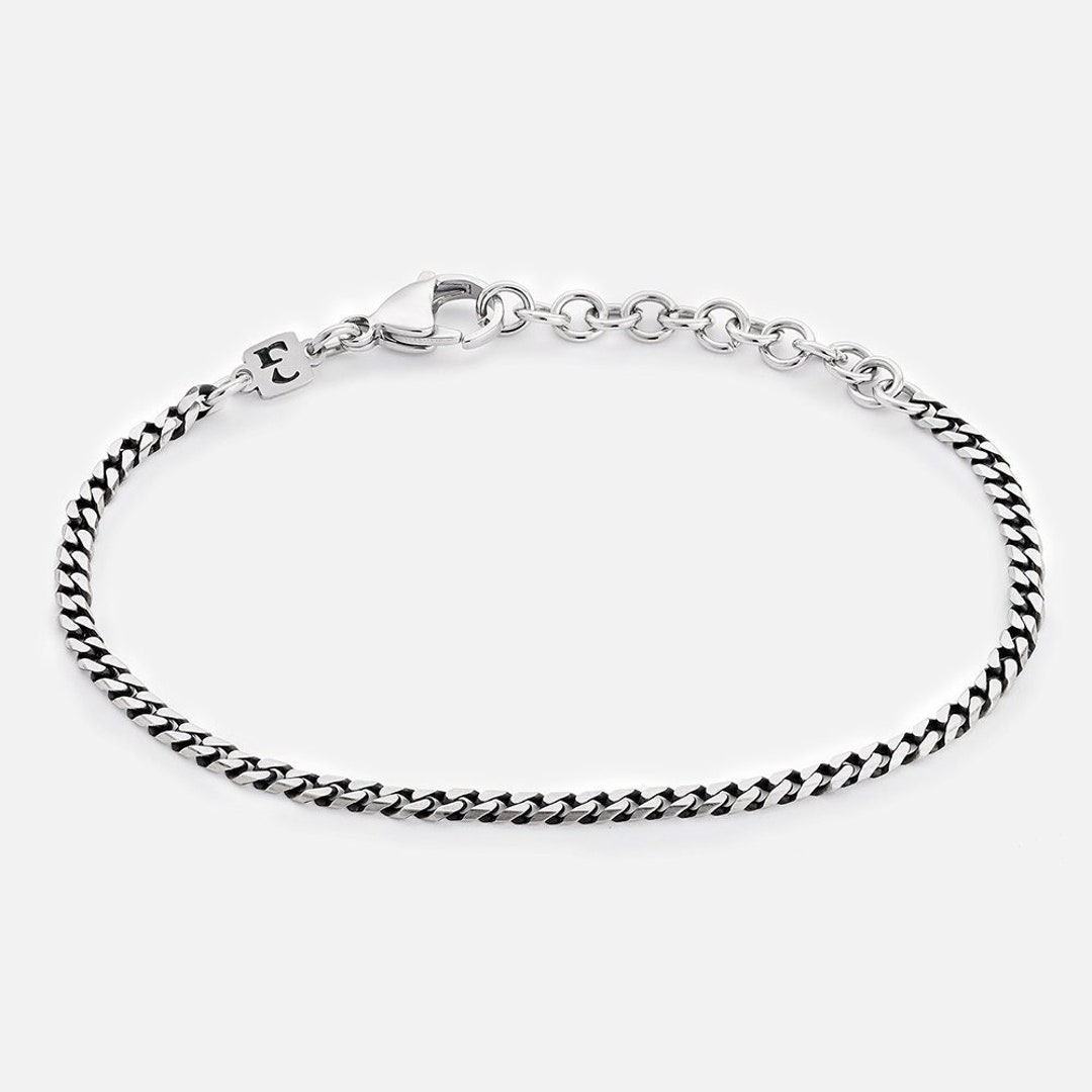 Silver Links Chain Bracelet Men's Dainty Silver Bracelet Etsy