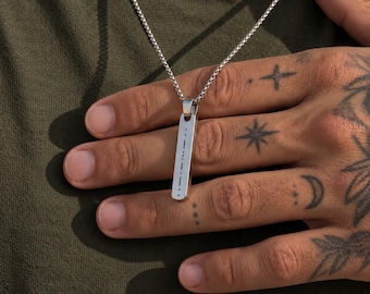 Personalized Morse Code Stainless Steel Necklace ,Hidden Messag