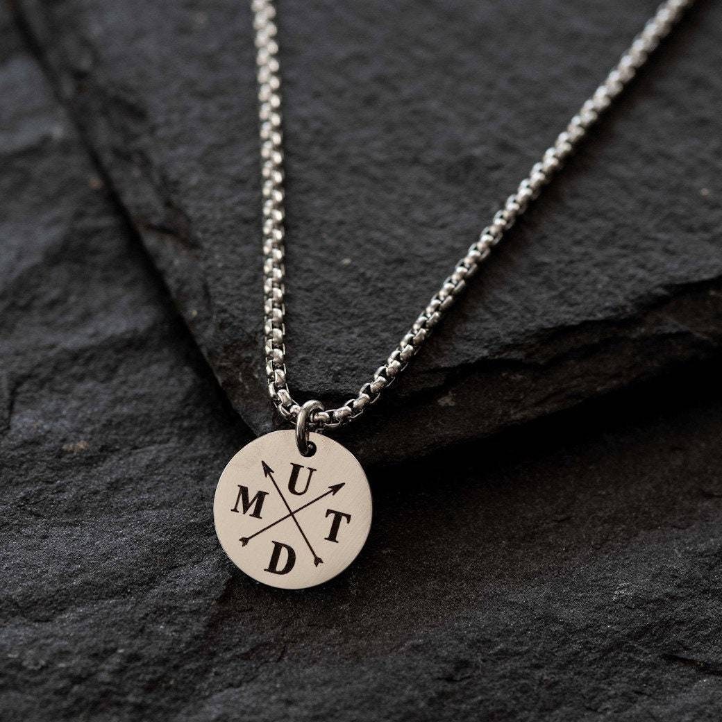 Men's Personalized Necklace Men's Engraved Necklace Etsy